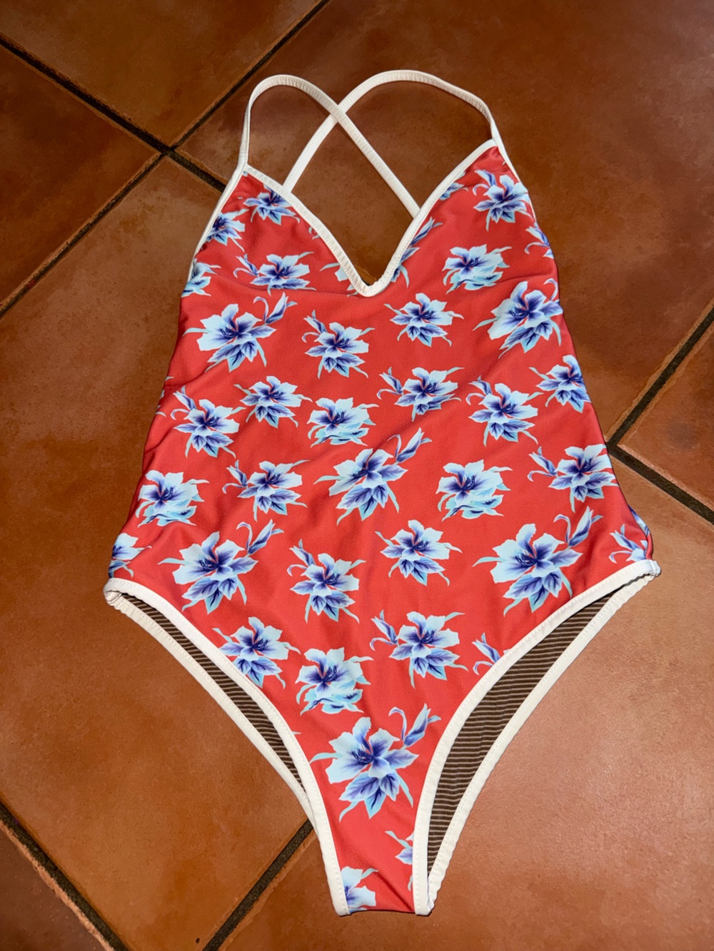 acacia swimwear One-Piece Swimsuit‎ with Blue Flowers ivy vintage floral